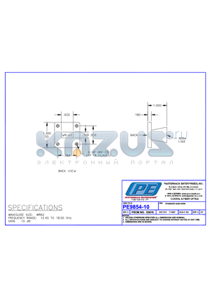 PE9854-10 datasheet - STANDARD GAIN HORN