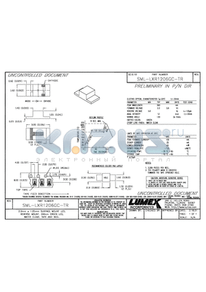 SML-LXR1206GC-TR datasheet - 2.0mm x 1.25mm SURFACE MOUNT LED