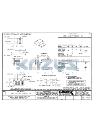 SML-LXR1206ID-TR datasheet - 2.0mm x 1.25mm SURFACE MOUNT LED