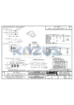 SML-LXR1206USBC-TR datasheet - 2.0mm x 1.25mm SURFACE MOUNT LED