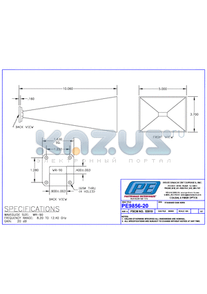 PE9856-20 datasheet - STANDARD GAIN HORN