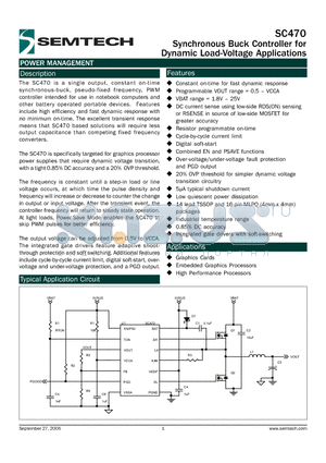 SC470IMLTRT datasheet - Synchronous Buck Controller for Dynamic Load-Voltage Applications