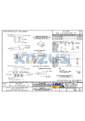 SML-LXT0805SBW-TR datasheet - 2.0mm x 1.25mm THIN PCB SURFACE MOUNT