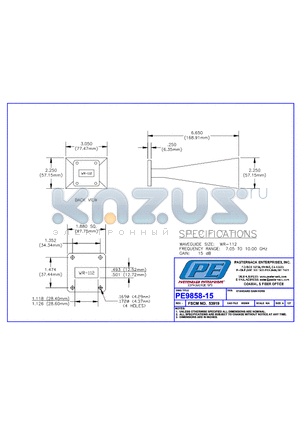 PE9858-15 datasheet - STANDARD GAIN HORN