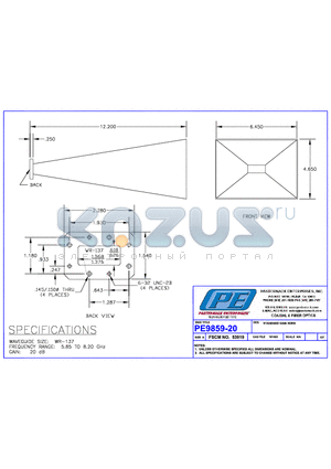 PE9859-20 datasheet - STANDARD GAIN HORN