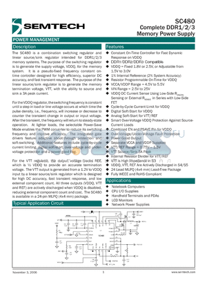 SC480EVB datasheet - Complete DDR1/2/3 Memory Power Supply