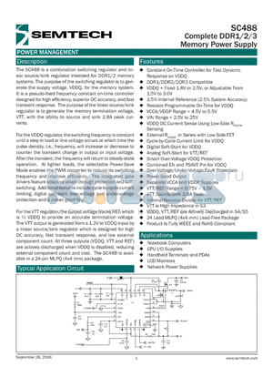 SC488 datasheet - Complete DDR1/2/3 Memory Power Supply