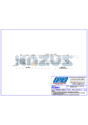 PE9901 datasheet - BREAKOUT , BNC MALE TO MINIATURE ALLIGATOR CLIPS