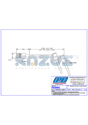 PE9905 datasheet - BREAKOUT, BNC MALE TO SAFETY HOOKS