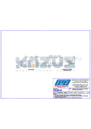 PE9912 datasheet - BREAKOUT, BNC FEMALE RO STANDARD STACKING BANANA PLUGS