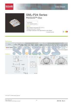 SML-P24 datasheet - Ultra compact 2-color type LED 1.0x1.0