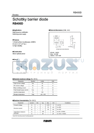 RB400D datasheet - Schottky barrier diode