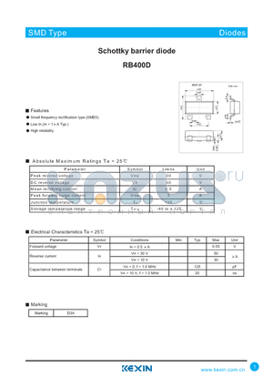 RB400D datasheet - Schottky barrier diode