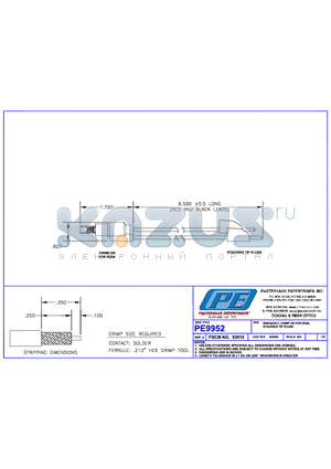 PE9952 datasheet - BREAKOUT CRIMP ON FOR RG58 STACKING TIP PLUGS