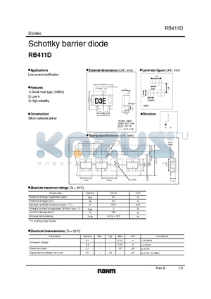 RB411D_1 datasheet - Schottky barrier diode