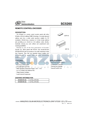 SC5260-R4S datasheet - REMOTE CONTROL ENCODER