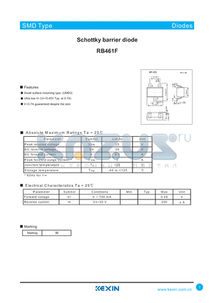 RB461F datasheet - Schottky barrier diode