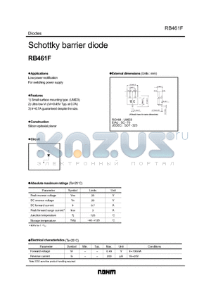 RB461F datasheet - Schottky barrier diode
