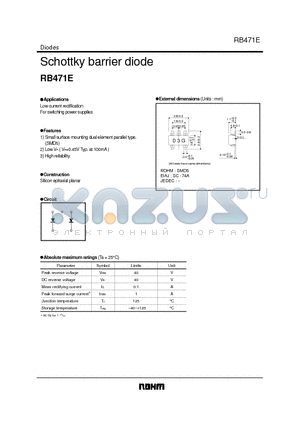 RB471E datasheet - Schottky barrier diode