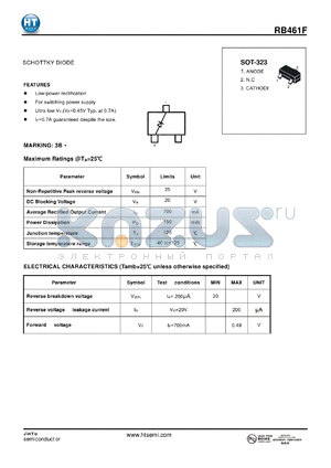 RB461F datasheet - SCHOTTKY DIODE