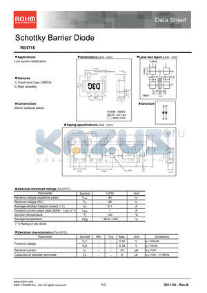 RB471E_11 datasheet - Schottky Barrier Diode