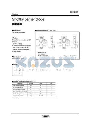 RB480K datasheet - Shottky barrier diode