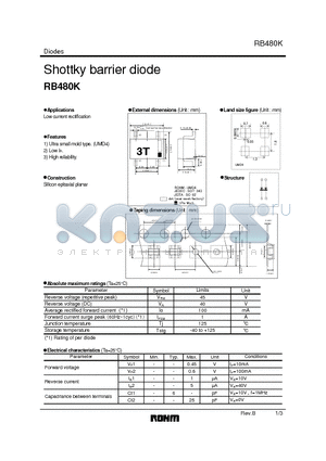 RB480K_1 datasheet - Shottky barrier diode