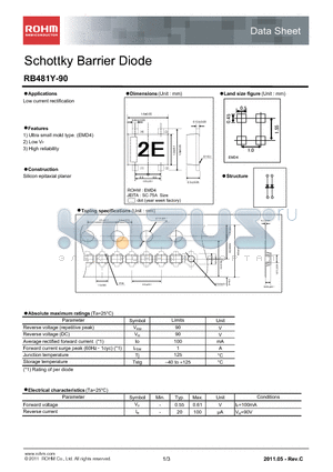 RB481Y-90_11 datasheet - Schottky Barrier Diode