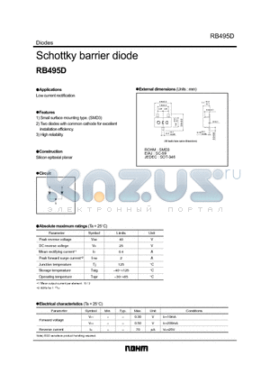 RB495 datasheet - Schottky barrier diode
