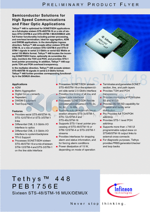 PEB1756E datasheet - Semiconductor Solutions for High Speed Communication and Fiber Optic Applications