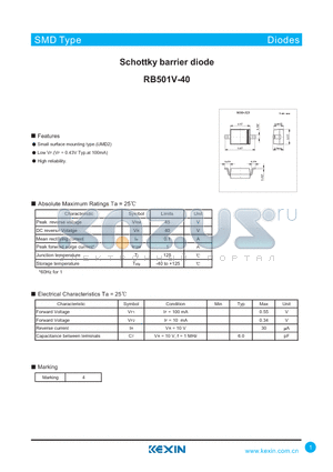 RB501V-40 datasheet - Schottky barrier diode