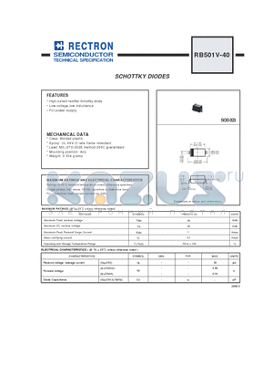 RB501V-40 datasheet - SCHOTTKY DIODES