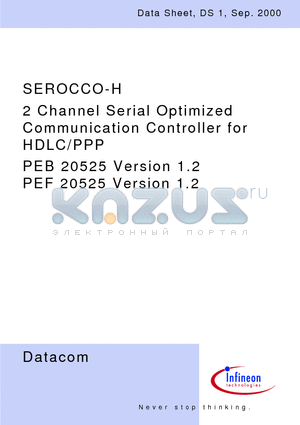 PEB20525 datasheet - 2 Channel Serial Optimized Communication Controller for HDLC/PPP