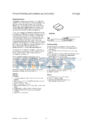PEB2245-N datasheet - multipoint switching and conferencing unit (musac)