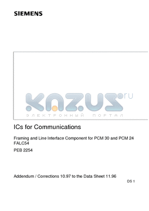 PEB2254 datasheet - ICs for Communications