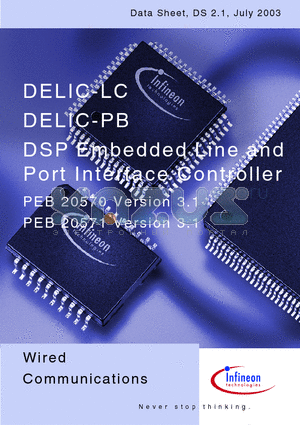 PEB20570 datasheet - DSP Embedded Line and Port Interface Controller