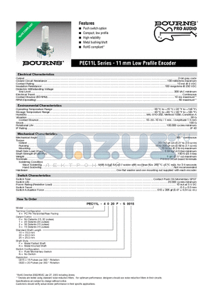 PEC11L-4015F-N0020 datasheet - PEC11L Series - 11 mm Low Profi le Encoder