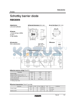 RB530XN datasheet - Schottky barrier diode