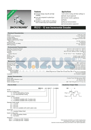 PEC12-2017F-N0012 datasheet - 12 mm Incremental Encoder