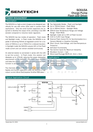 SC615A datasheet - Charge Pump Flash LED Driver