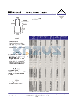 RB5480-4-100K-RC datasheet - Radial Power Choke