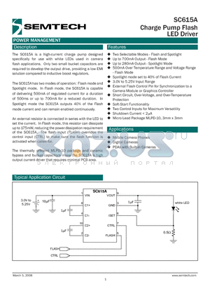 SC615AEVB datasheet - Charge Pump Flash LED Driver