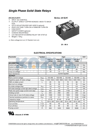 PSB20A125028 datasheet - Single Phase Solid State Relays