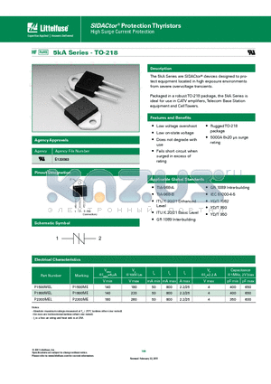 P1500MEL_11 datasheet - Packaged in a robust TO-218 package, the 5kA Series is ideal for use in CATV amplifiers
