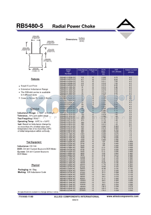 RB5480-5-103K-RC datasheet - Radial Power Choke