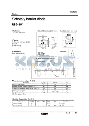 RB548W_1 datasheet - Schottky barrier diode