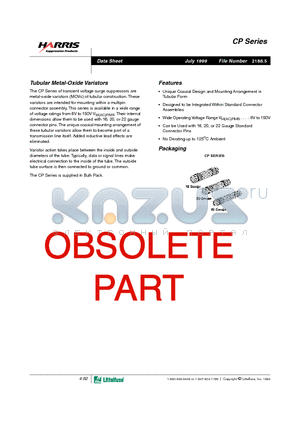 V38CP16 datasheet - Tubular Metal-Oxide Varistors