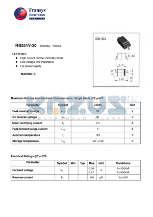 RB551V_30 datasheet - Schottky Diodes
