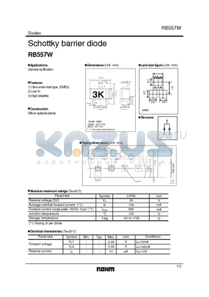 RB557W datasheet - Schottky barrier diode