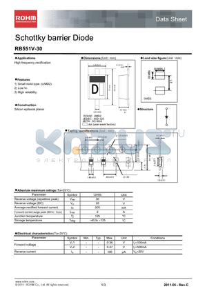 RB551V-30_11 datasheet - Schottky barrier Diode